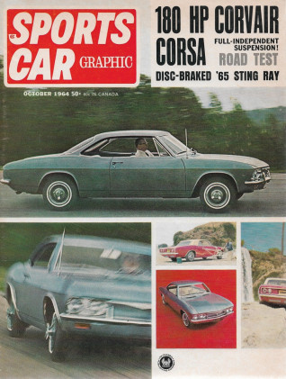 SPORTS CAR GRAPHIC 1964 OCT - CORVAIR CORSA, VETTE, TRIUMPH GTR4